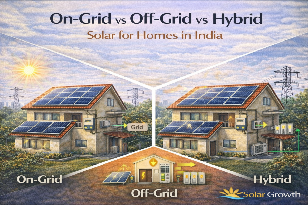 on grid vs off grid vs hybrid solar systems for homes comparison