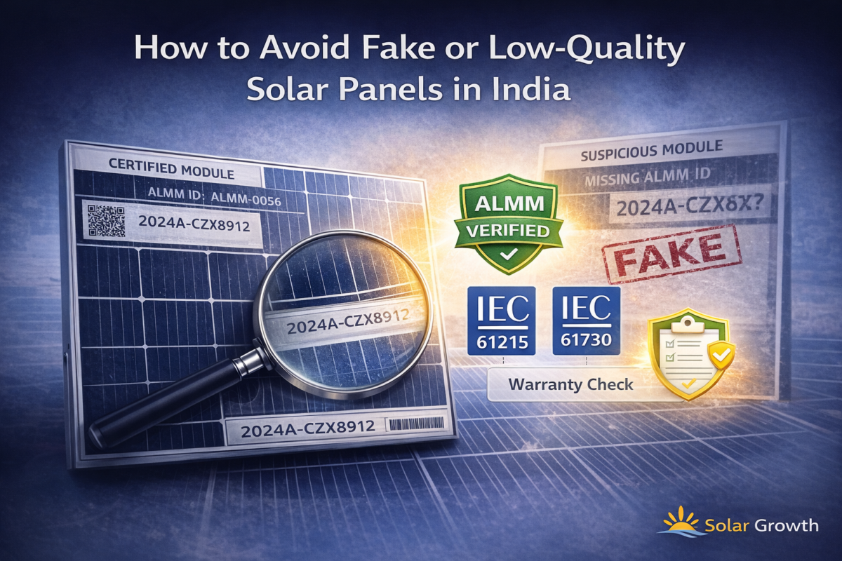 avoid fake solar panels in india quality verification process