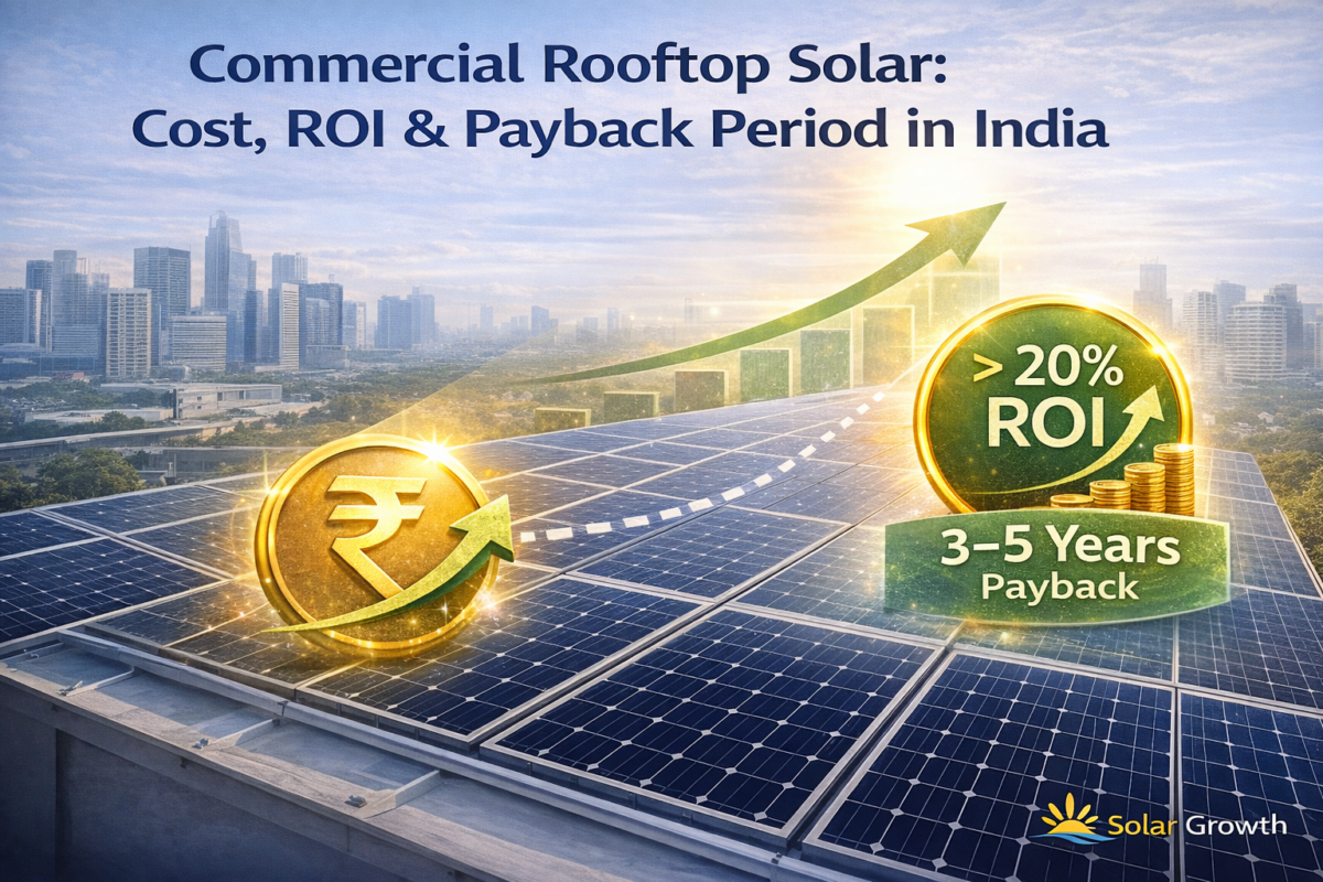 commercial rooftop solar installation on industrial building in india