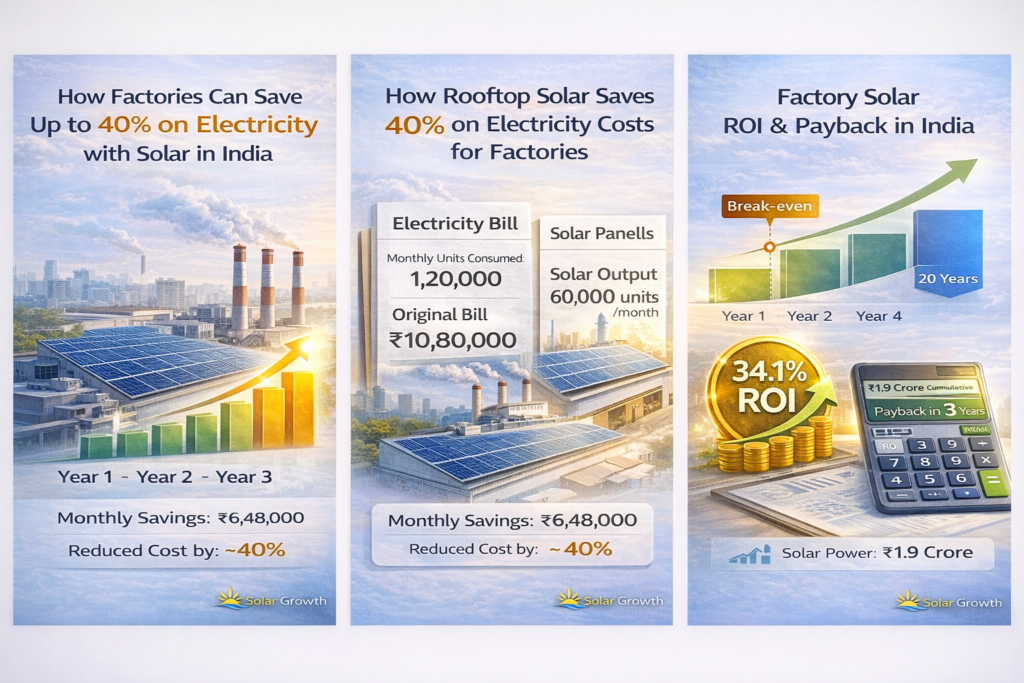 factory rooftop solar panels reducing electricity costs in india