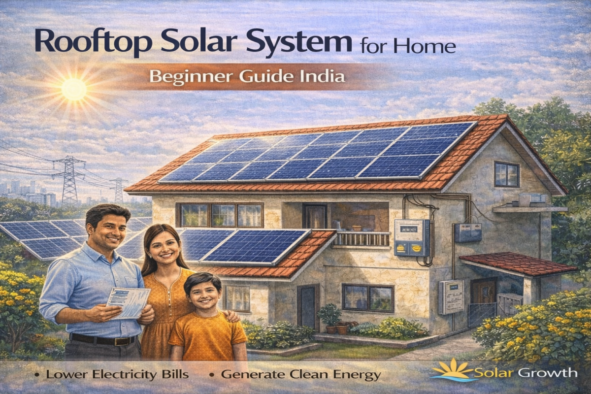 rooftop solar system installed on residential house in india