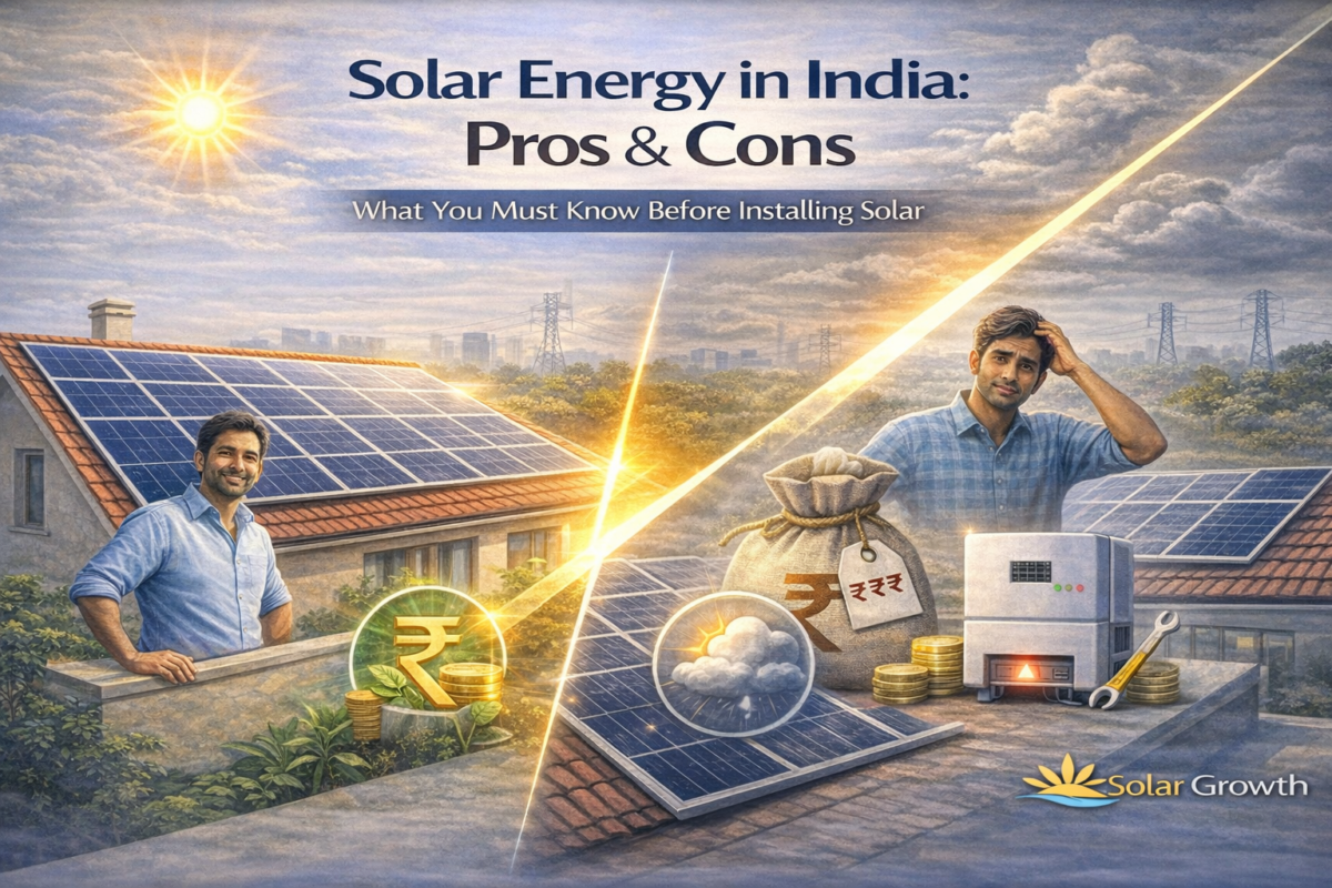 solar energy advantages and disadvantages for homes and businesses in india