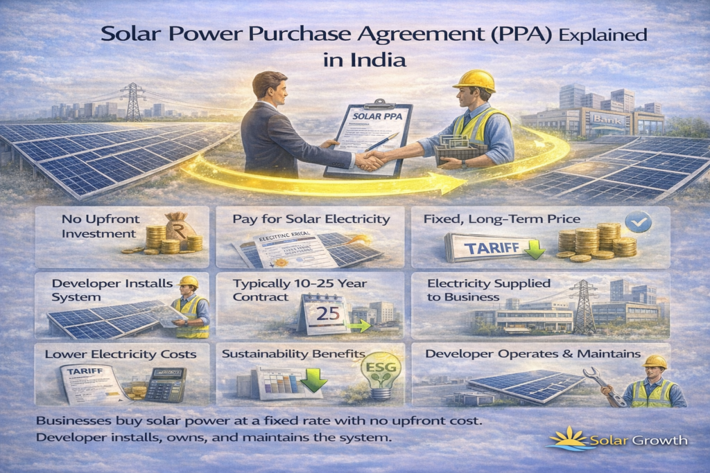 solar power purchase agreement for commercial solar project in india