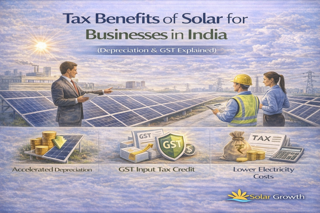 tax benefits of solar for businesses in india depreciation gst